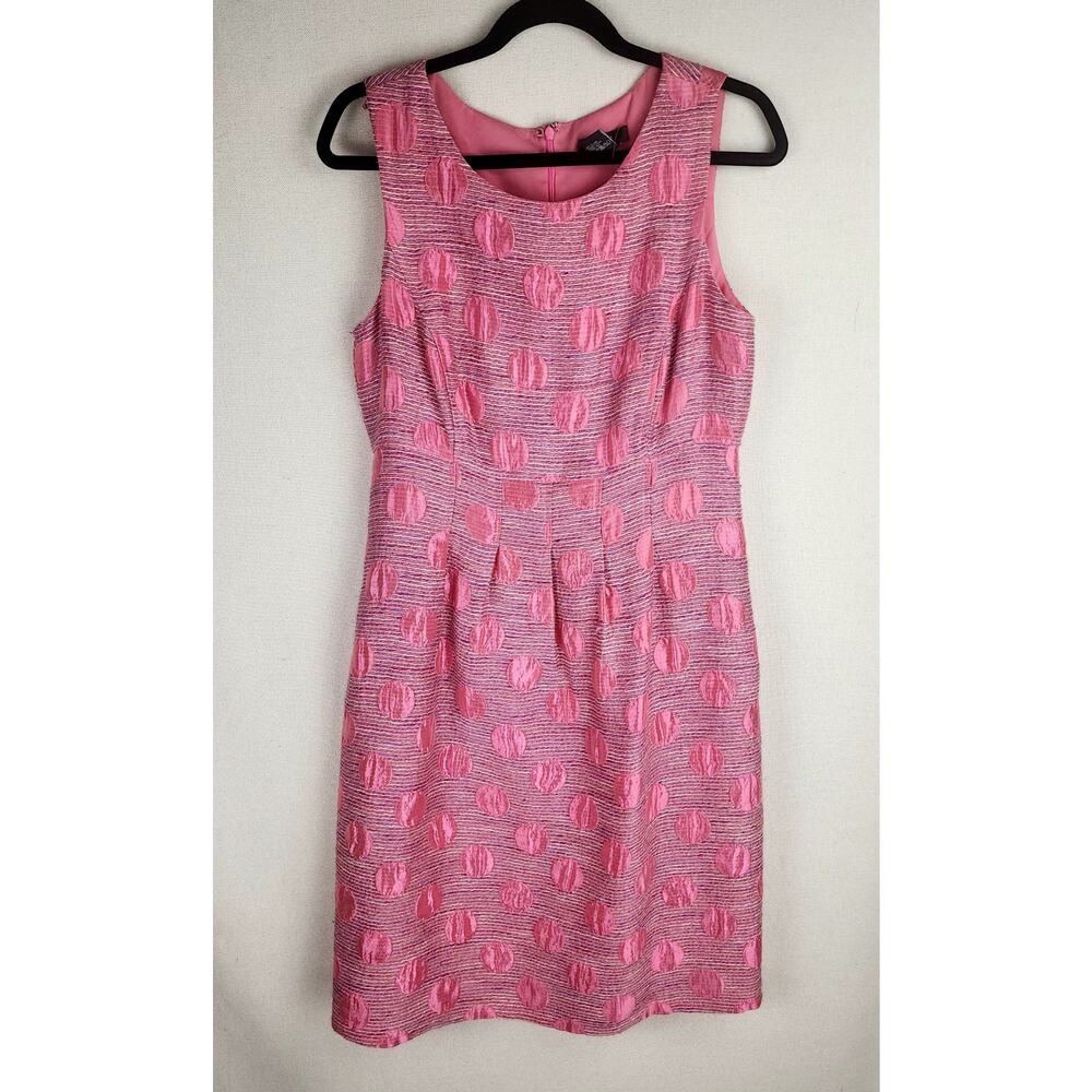 Per Se Dress Womens 8 Pink Polkadot  Preppy Retroglam, Modern Royalty, Tweed - Picture 5 of 10